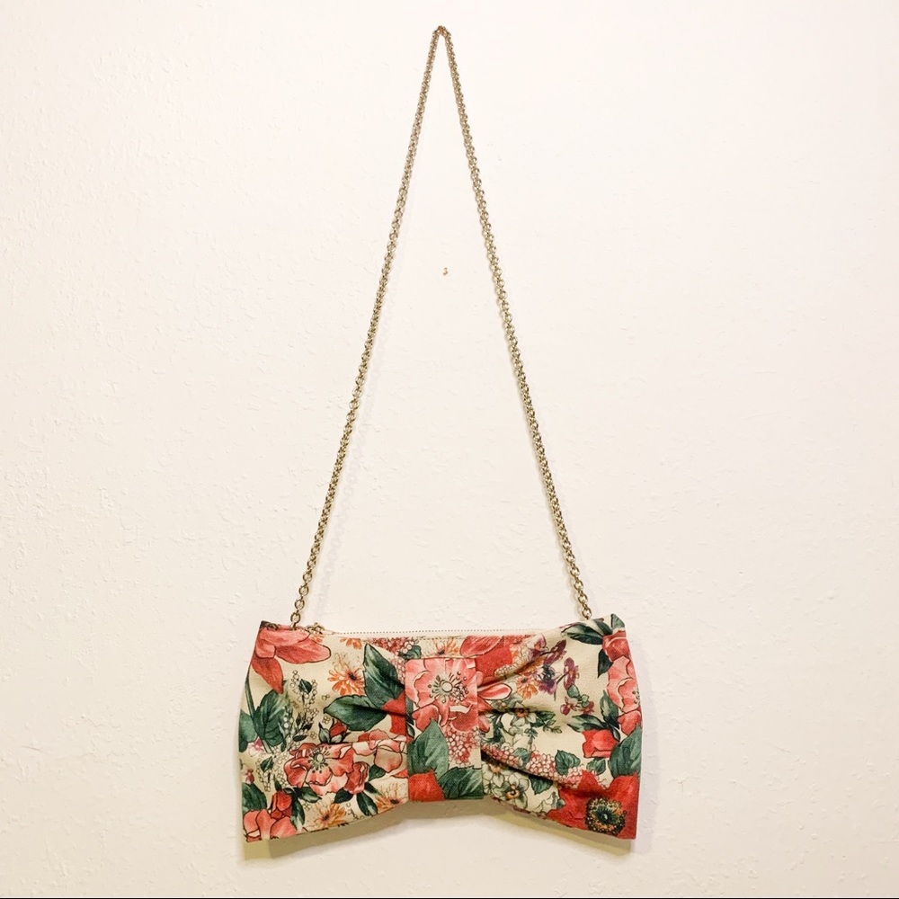Red Valentino Cloth Pink Floral Chain Crossbody